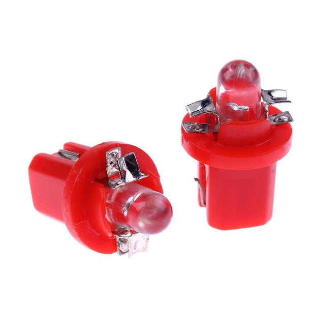 10pcs T5 B8.5D 5050 SMD LED Car Instrument Dashboard Bombillas (Rojo)