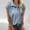 01 Blue, variant on Weiqiqre Womens Tops Button Down Shirts Short Cap Sleeve Summer Cotton V Neck Collared Stripes Blouses Casual Plaid Tops