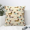 thumbnail image 4 of Fuzoiu Dachshund Dog Print Square Pillow Cover,Hidden Zipper Design,Luxury Square Pillow Case, Throw Pillow,Couch Cushion-20"x20", 4 of 7