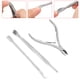 thumbnail image 5 of Juego de 3 pinzas para cutículas de acero inoxidable para eliminar piel muerta, empujador de acero, herramienta de manicura, 5 of 15