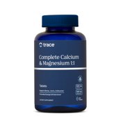 Trace Minerals Complete Calcium & Magnesium 1:1 - Calcium Magnesium Tablets for Bone Health & Immune System Support - Includes ConcenTrace- Gluten-Free & Vegetarian - 120 Count (30 Servings)