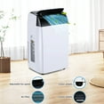 thumbnail image 4 of 12,000 BTU Small Air Conditioner with Built-In Dehumidifier - Portable AC Unit for Rooms Up to 550 Sq Ft - Remote Control, Window Mount Exhaust Kit, Easy to Move, White, 4 of 7