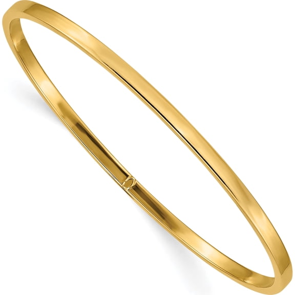 Jewelry by Sweet Pea 10K Yellow Gold 3mm Polished Square Tube Slip-on Bangle Bracelet