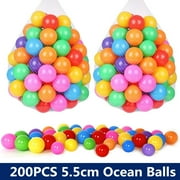 Topchances 200Pcs Colorful Pit Balls, Non-Toxic BPA-Free Ocean Balls for Baby Kid Pool Tent Swim