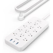 Anker Power Strip with 3 USB Ports, Surge Protector (2100J-5ft), 12 Outlets with 2 USB-A Ports and 1 USB-C Port,Flat Plug, Compatible with iPhone 16/16 Pro/16 Pro Max, for Home,Office, TUV Listed