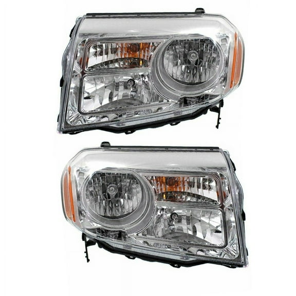 For 12-15 Pilot Front Halogen Headlight Headlamp Head Light Lamp w/Bulb PAIR SET
