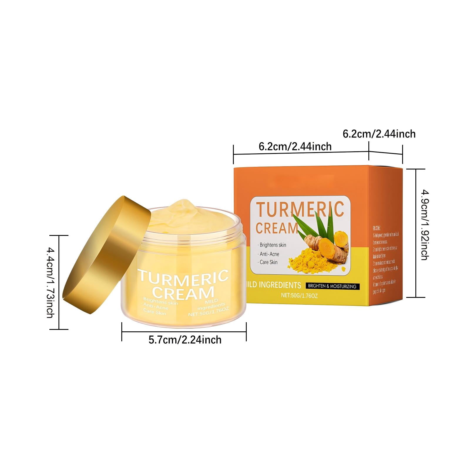 Alvantor Turmeric Moisturizer Face Cream, 1.76oz, Brightening & Soothing for All Skin Types