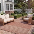 thumbnail image 3 of SAFAVIEH Courtyard Galen Distressed Striped Indoor/Outdoor Area Rug, 8' x 11', Rust/Light Grey, 3 of 7
