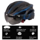 thumbnail image 5 of Casco de bicicleta Greeniant para hombres y mujeres azul negro tamaño ajustable visera desmontable gafas, 5 of 6