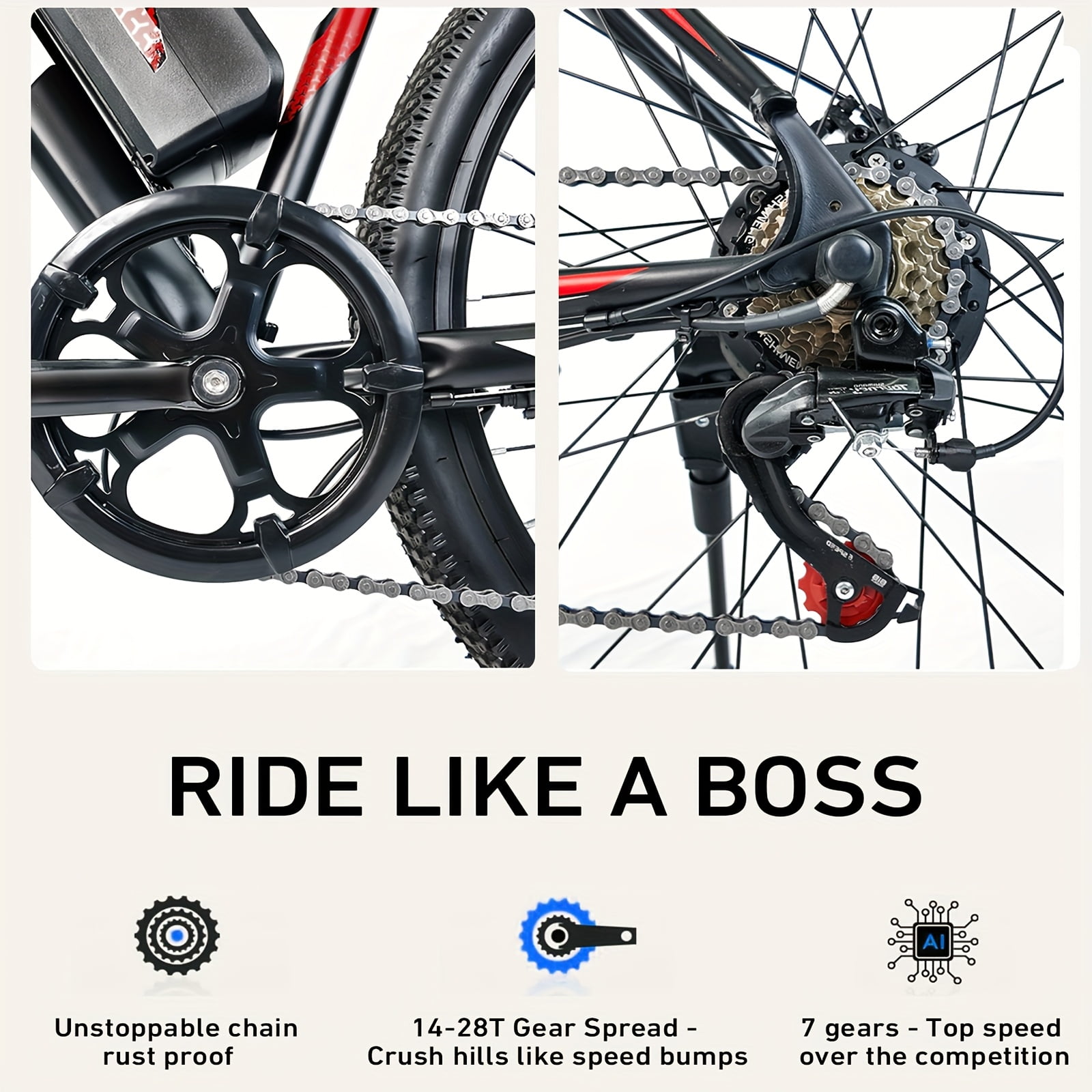 Electric Bike for Adults 15 Mph with Max 15° Uphill,Folding Ebikes