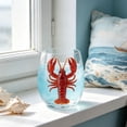 thumbnail image 3 of Cadancy Wine Glasses Stemless Sea Animal Lobster Hand Painted Glass Tumbler Drinking Cup Kitchen Bar Party Wedding Gift Home Decor Coastal Nautical Beverage, 3 of 7
