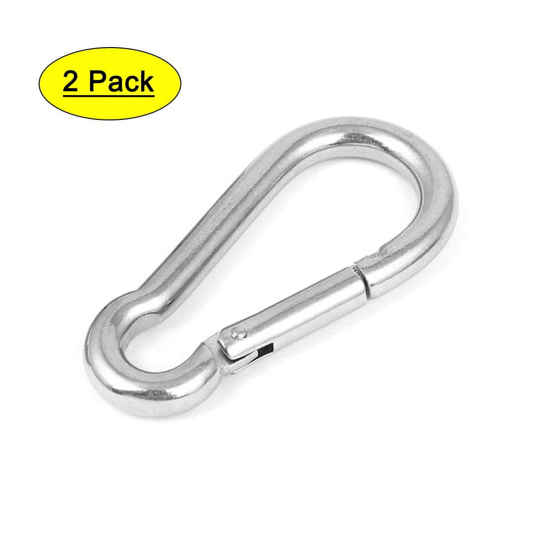 5Pcs Heavy Duty 2" 50mm Spring Gate Snap Hook for D Ring Carabiner Silver 