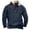 Blue, variant on AWZXDE Men's Solid Color Half Zip Stand Collar Sweatshirt, Warm Casual Pullover No Hood Grey,L