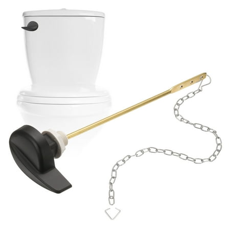 Toilet Handle Lever with  Flapper Chains Front Mount, Matte Black
