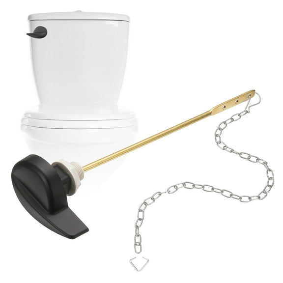 Toilet Handle Lever with  Flapper Chains Front Mount, Matte Black