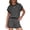 62#Black, variant on 2 Piece Sets for Women Summer Outfits Cute Stripe T Shirts Shorts Matching Lounge Set Blue 2XL
