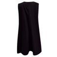 thumbnail image 4 of Women U Neck Ruched Mini Dress Sleeveless Short Summer Party Dress with Side Pockets,Black,2XL, 4 of 4