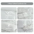 thumbnail image 6 of Regency Heights Full Comforter Sets, 7-Piece Tufted Pintuk Bed in a Bag Bed Set, Satin Luxury White Comforter Bedding Set with Decor Pillow, 6 of 7