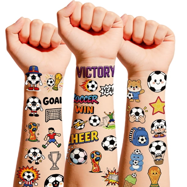 Tatuajes temporales PPVWEY 189 piezas con stickers de balón de fútbol