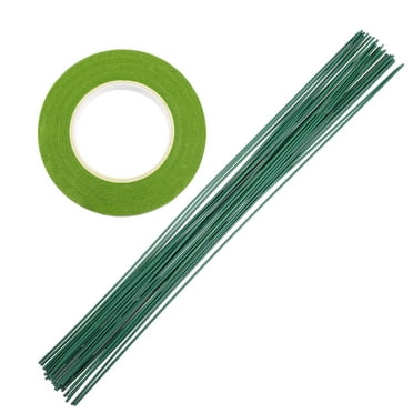 30pcs Flower Stub Stem Wires Handmade DIY Flower Making Wires with Green Tape