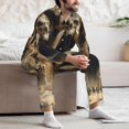 thumbnail image 5 of Wukai Ancient Skull Cave Landscape Men's Long-Sleeve Pajama Set - Comfortable Sleepwear with Button-Down Shirt and Pants-Small, 5 of 6