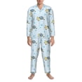 thumbnail image 3 of Balery Cartoon Turtle Pattern Pajama Sets for Men Long Sleeve 2 Piece Sleepwear Loungewear Sets Soft PJ's with Pockets Long Sleeve Comfy Pj Sets-X-Large, 3 of 7