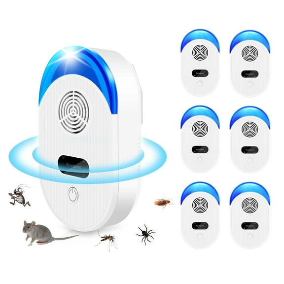 Ultrasonic Pest Repeler 6 Packs, Electronic Pest Control Plug in Indoor for Mouse, Rodent, Roach, Bugs, Mosquito, Mice, Rats, Spider Repelent for Home, Kitchen, Garage, Office