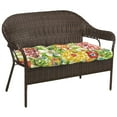 thumbnail image 4 of Jordan Manufacturing 44" x 18" Sun River Garden Multicolor Floral Rectangular Tufted Contoured Outdoor Wicker Settee Bench Cushion, 4 of 13