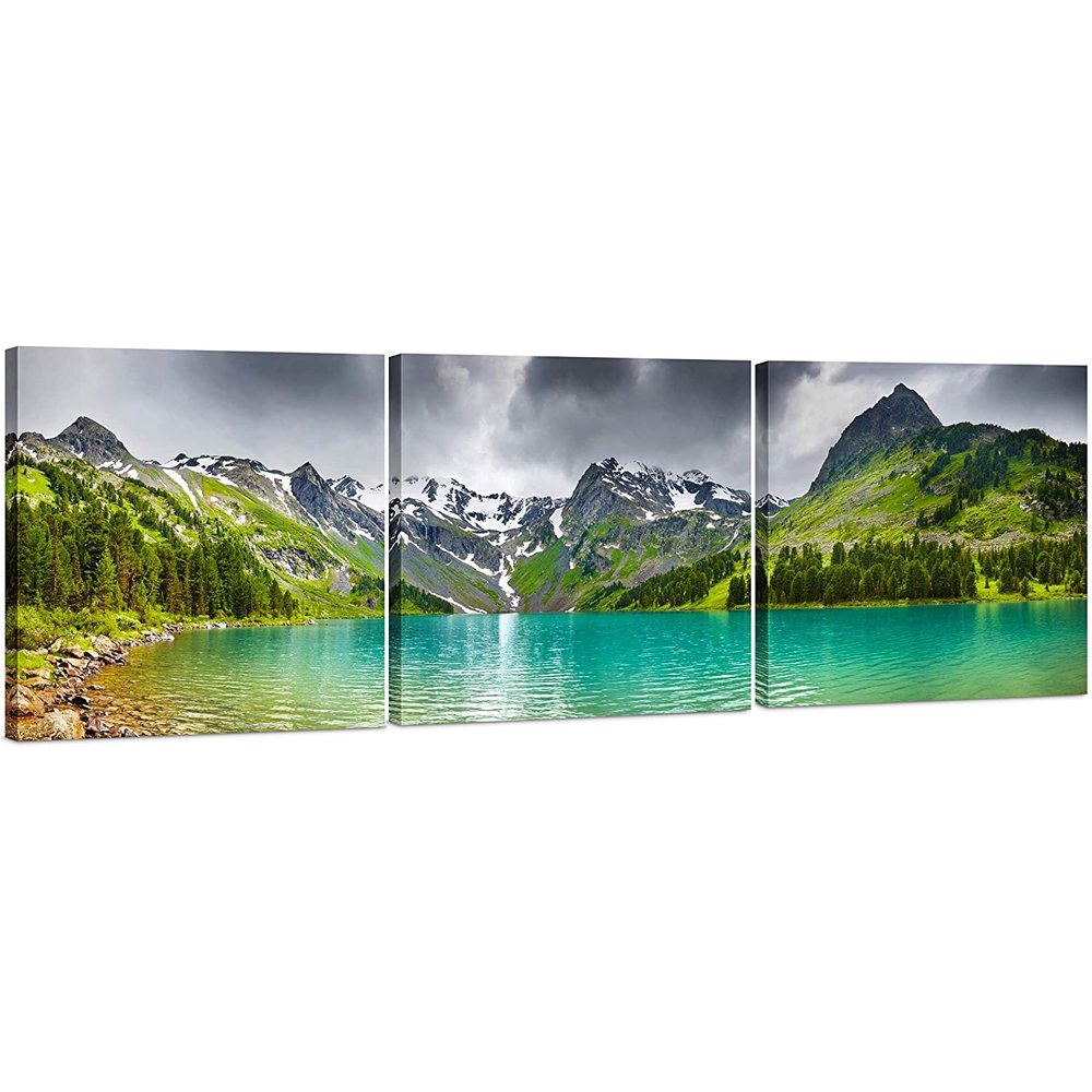 Canvas Wall Art Decor 24x24 3 Piece Set (Total 24x72 inch) Mountain