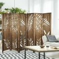 thumbnail image 2 of Fionafurn 6 Panel Room Divider,Carved Lacquer Privacy Screens, 67in(H) Brown, 2 of 8