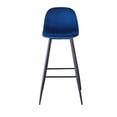 thumbnail image 2 of Velvet Bar Stools Set of 2 - 30" Blue Counter Height Chairs with Backs, Metal Legs for Kitchen Island, Modern Design, Easy Assembly, 2 of 19