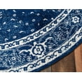 Dover Collection Rug 8 Ft Round Navy Blue LowPile Rug