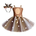 thumbnail image 2 of Vestido de lujo de reno de Navidad Hugo Disfraz de ciervo con Diadema para niñas 6-7 años, 2 of 8