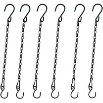 Heavy Duty Hanging Chains for Plants 11 Inch, Metal Chains with Clips and Hooks for Ceiling Hanging Basket Extender Porch Wind Chime, Black