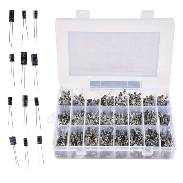 Conjunto de surtido de condensadores electrolíticos de Metal de 24 valores rango 0,1 uF 1000 uF 630 piezas Hugtrwg Nuevos Originales