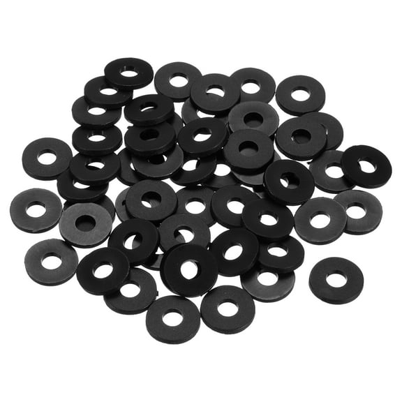 55Pcs M6 Nylon Flat Washers Plastic Washer 6mm ID 16mm OD 1.5mm Thick, Black