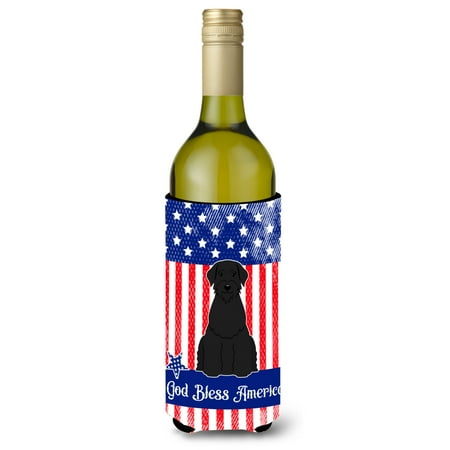 

Carolines Treasures BB3061LITERK Patriotic USA Giant Schnauzer Wine Bottle Beverge Insulator Hugger Wine Bottle