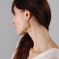 thumbnail image 5 of Humble Chic Rhinestone Hoop Earrings For Women - Gold CZ Teardrop Hoops - 2.6 inch, 5 of 9