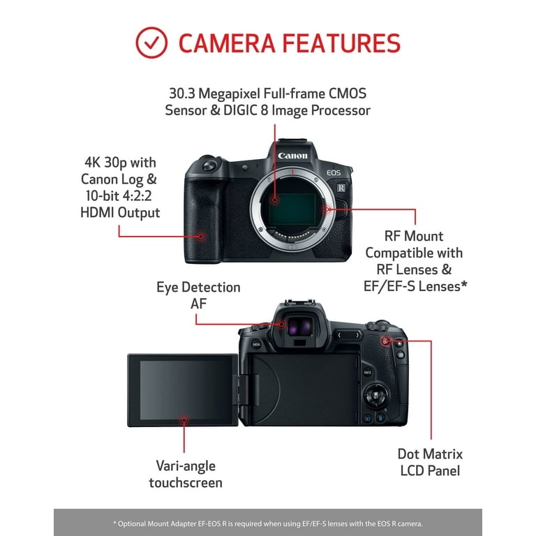 Canon EOS R Full Frame Mirrorless Digital Camera (Body Only