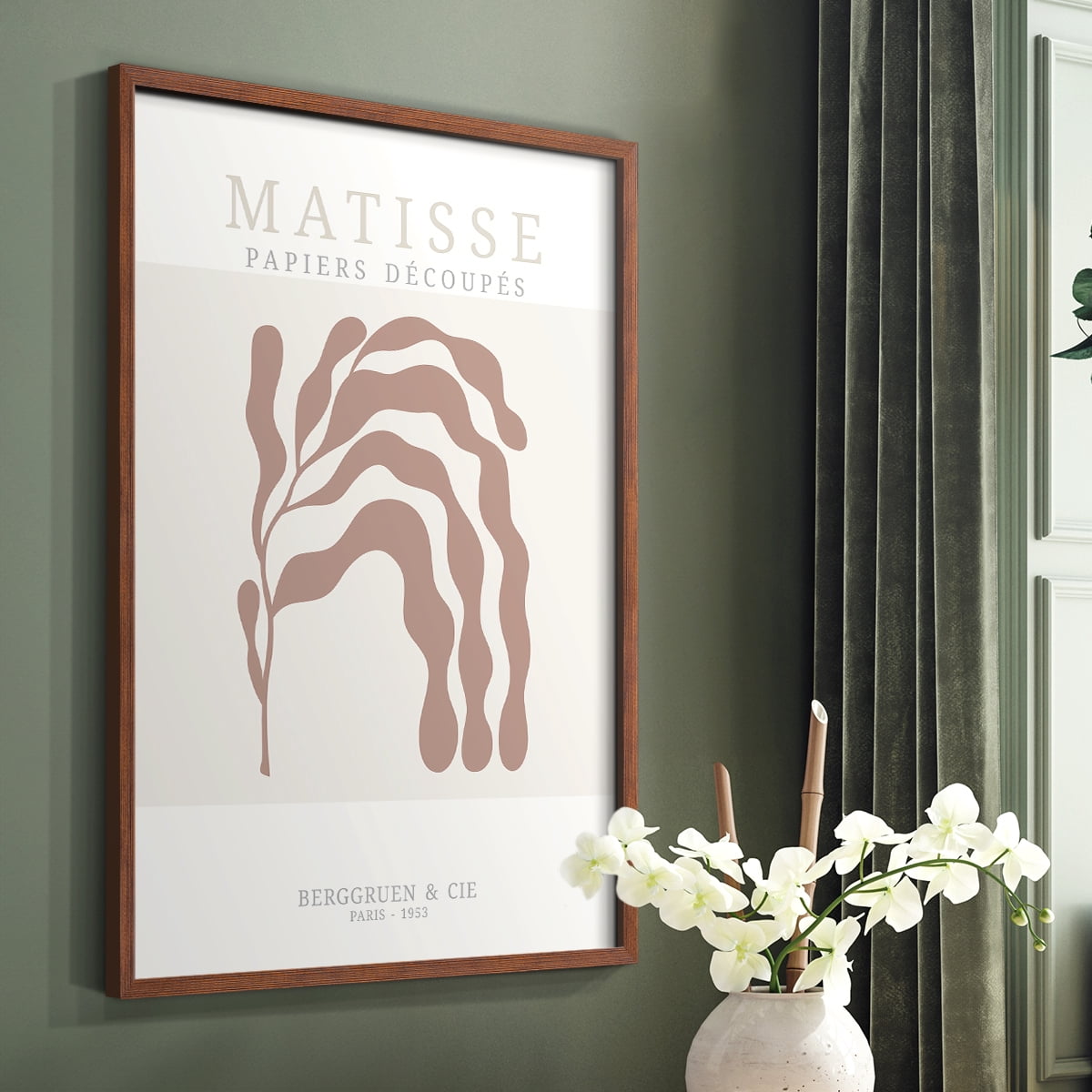 Matisse CDXXXII in Brown Solid Wood Framed Print No Nail Hanging