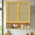thumbnail image 6 of LUVODI Bamboo Bathroom Medicine Cabinet Wall Mounted Rattan Storage Cabinet for Small Spaces Laundry, 6 of 12