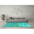 thumbnail image 3 of Ahgly Company Machine Washable Indoor Square Persian Turquoise Blue Traditional Area Rugs, 8' Square, 3 of 4