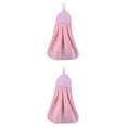 thumbnail image 2 of Injueey Toalla de baño de felpa para bebé, toalla de mano para guardería, toalla de baño colgante para cocina y baño, 1 ud. Rosado 2piezas Injueey CBP009061, 2 of 3