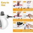 thumbnail image 6 of Vaporex Handheld Steam Cleaner, Portable Pressurized Steam Cleaner with Ergonomic Handle, Powerful Chemical-Free Steam Cleaning for Kitchen, Bathroom, Tile, Sofa & Car, Compact Multi-Surface Steamer, 6 of 8
