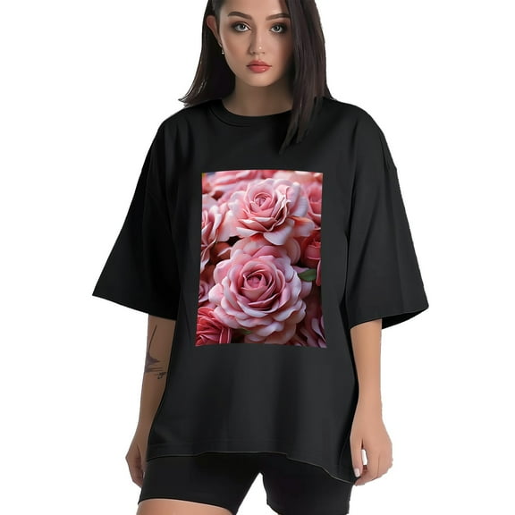 Plus Size Shirt for Women Black Tops for Women Short Sleeves Shirt for Women Valentine's Day (41) T Shirt Crewneck Shirt for Women XS