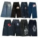thumbnail image 2 of Pantalones vaqueros unisex estilo hip-hop gótico urbano de talle alto y corte holgado con diseños rasgados y bordados for hombre y mujer, 2 of 3