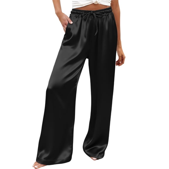 bovemsi Comfy Pants Women Elastic Casual Trousers Black Summer Outfits for Women L