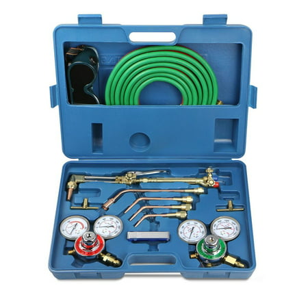 Ktaxon Gas Welding & Cutting Kit, Portable Oxygen Acetylene Regulator Welder Victor Type Torch Kit, Include No. 0, 2 ,4 Nozzles & 15' x 1/4