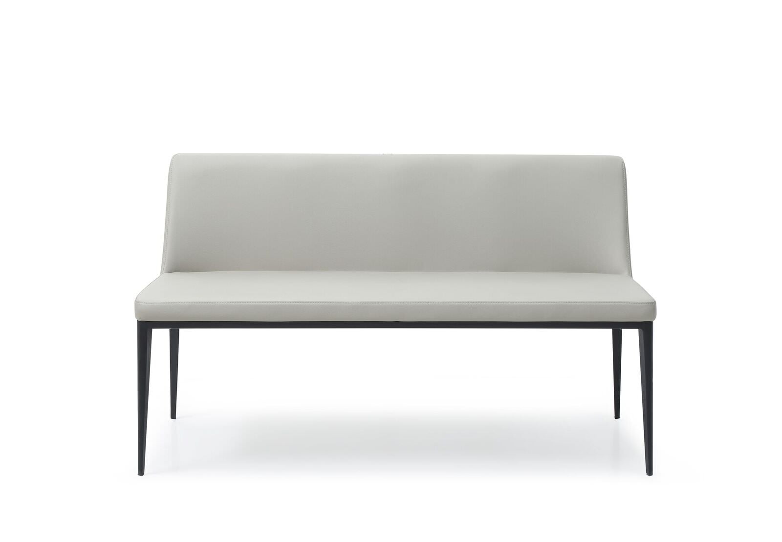 Carrie Bench Light Grey Faux Leather