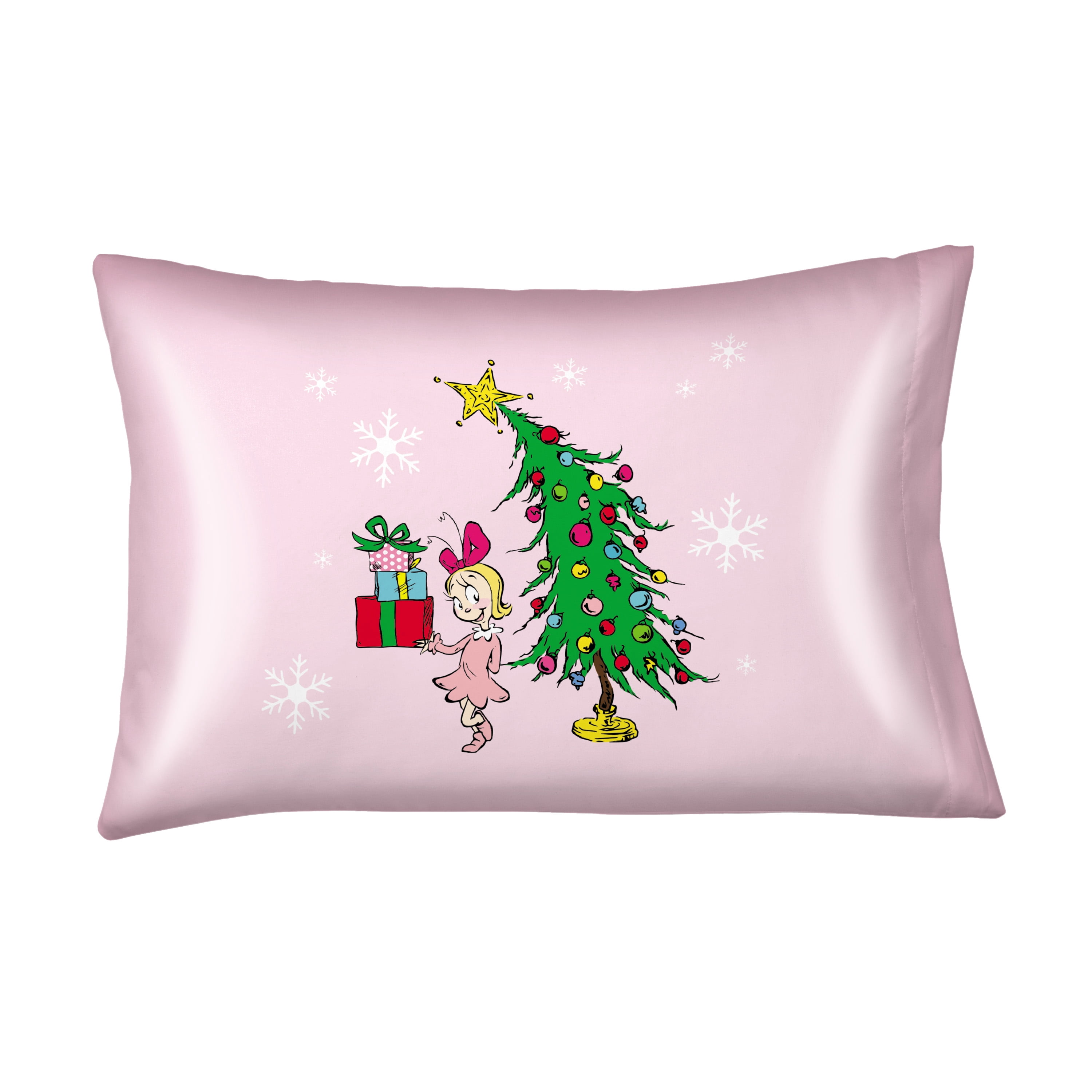 Grinch Pink Reversible Silky Satin Pillowcase, Standard Size, 1-Pack